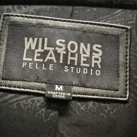 Vintage Wilsons Leather Black Cropped Blazer Jacket Soft Tailored M - Picture 5 of 16